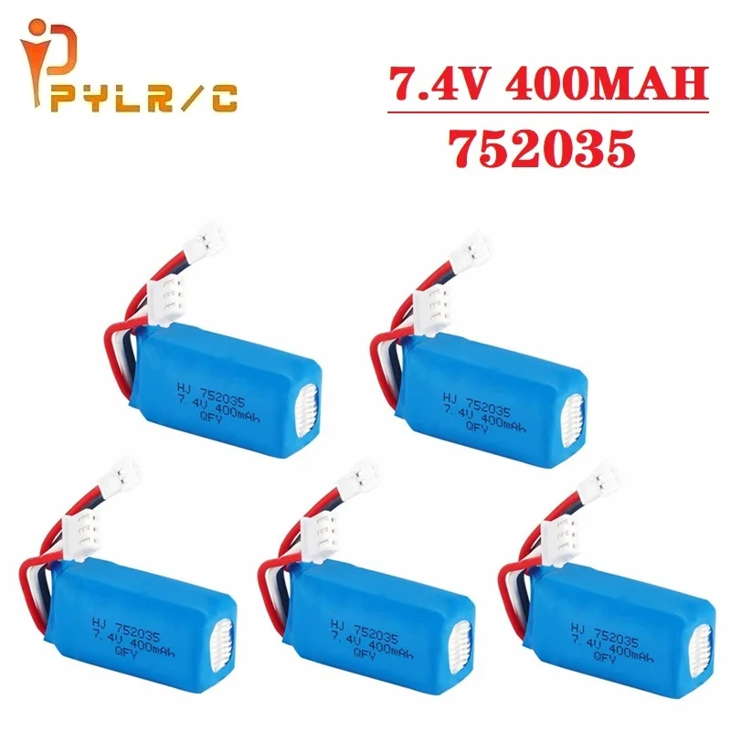 Original 7.4v Battery For DM007 RC Airplane Quadcopter Drone Helicopter Toy Spare Parts 2s 7.4V 400MAH Lipo Battery XH2.54 Plug