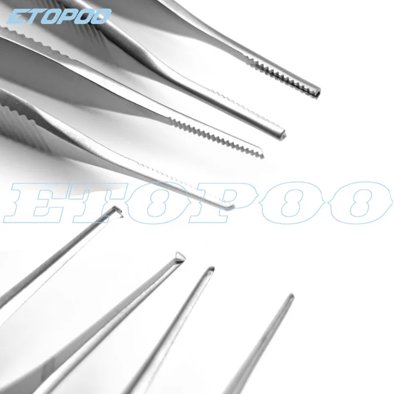 Ophthalmology Microscopy Instruments Double Eyelid Tweezers Fat Tweezers  Straight Bend Pointed Cartilage Forceps Medical Tools