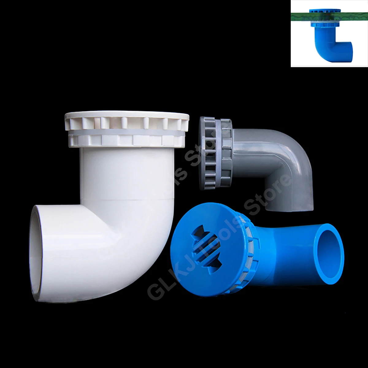 

1pcs ID 20~50mm PVC Pipe 90° Elbow Aquarium Fish Tank Drain Joints PVC Pipe Fittings Garden Seafood Pool Drainage Connectors