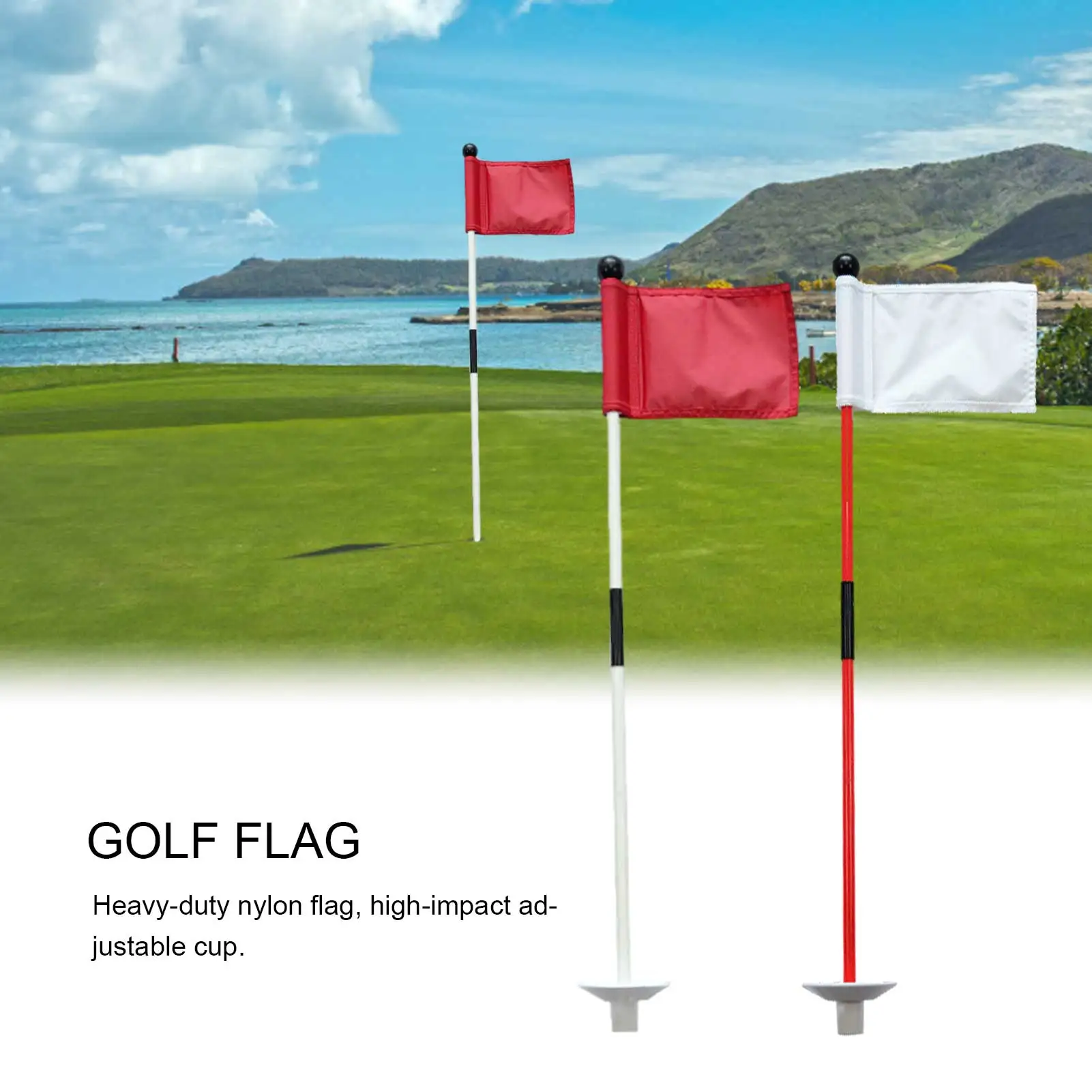 Professional Golf Flagsticks Flags Hole Pole Cup Set Portable Practice Golf Pin Pole Flags Outdoor Training Golf Accessory