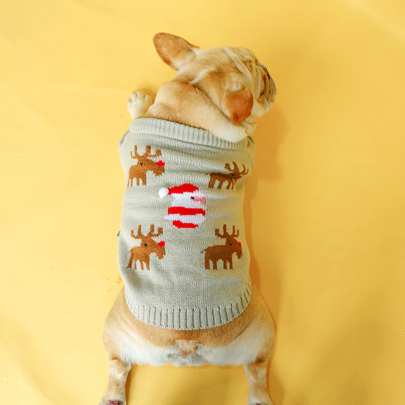 PETCIRCLE Dog Clothes Elk Sweater For French Bulldog Corgi Pug Dog For Small &Medium Pet Dog Spring & Autumn Dog Costume Sweater