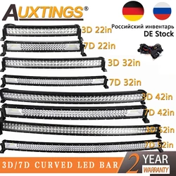 Auxtings 3D 7D 22'' 32'' 42'' 52'' Inch Curved Led Light Bar Led Work light bar Driving Offroad Car Truck 4x4 SUV ATV 12V 24V