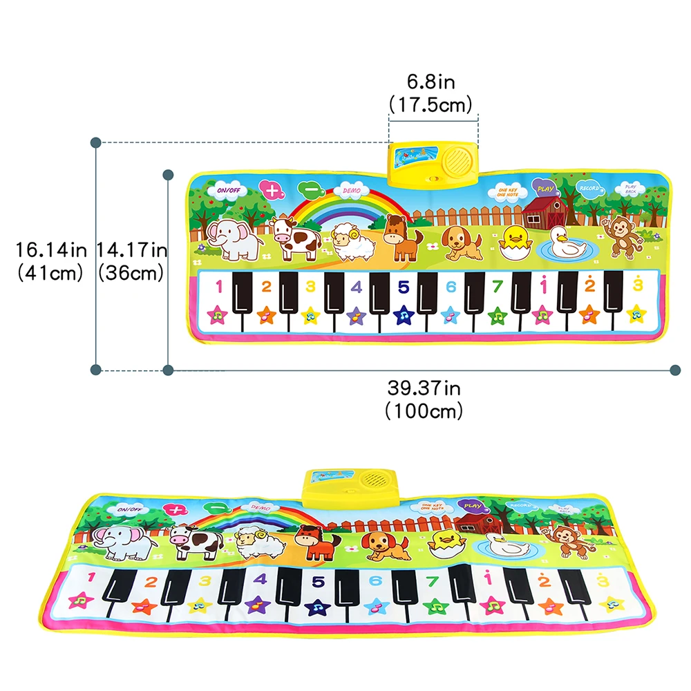 3รูปแบบเด็ก Musical Mat Multifunctional เปียโนเล่นพรม & สัตว์เสียงเครื่องดนตรีของเล่นของเล่นเพื่อการศึกษาเด็ก