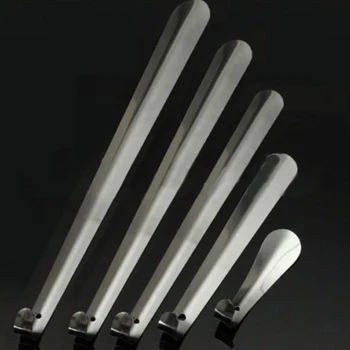 1Pcs ช้อน Shoehorn Professional Shoehorn สแตนเลสสตีลโลหะฮอร์นรองเท้ารองเท้า Lifter เครื่องมือ16/32/45/58ซม.