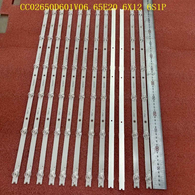 12Pcs ไฟ LED Backlight สำหรับ AKTV AK65 U65 LE-8822A CC02650D601V06 65E20 6X12 6S1P