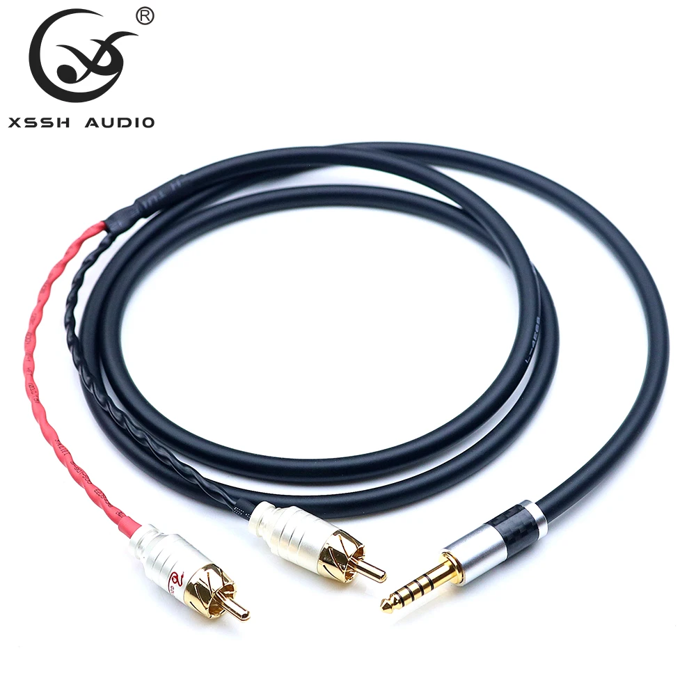 Câble d'amplificateur de 4.4mm à 2 RCA mâle XSSH OEM Audio YIVO HIFI OFC, en cuivre pur, rallonge d'écouteurs