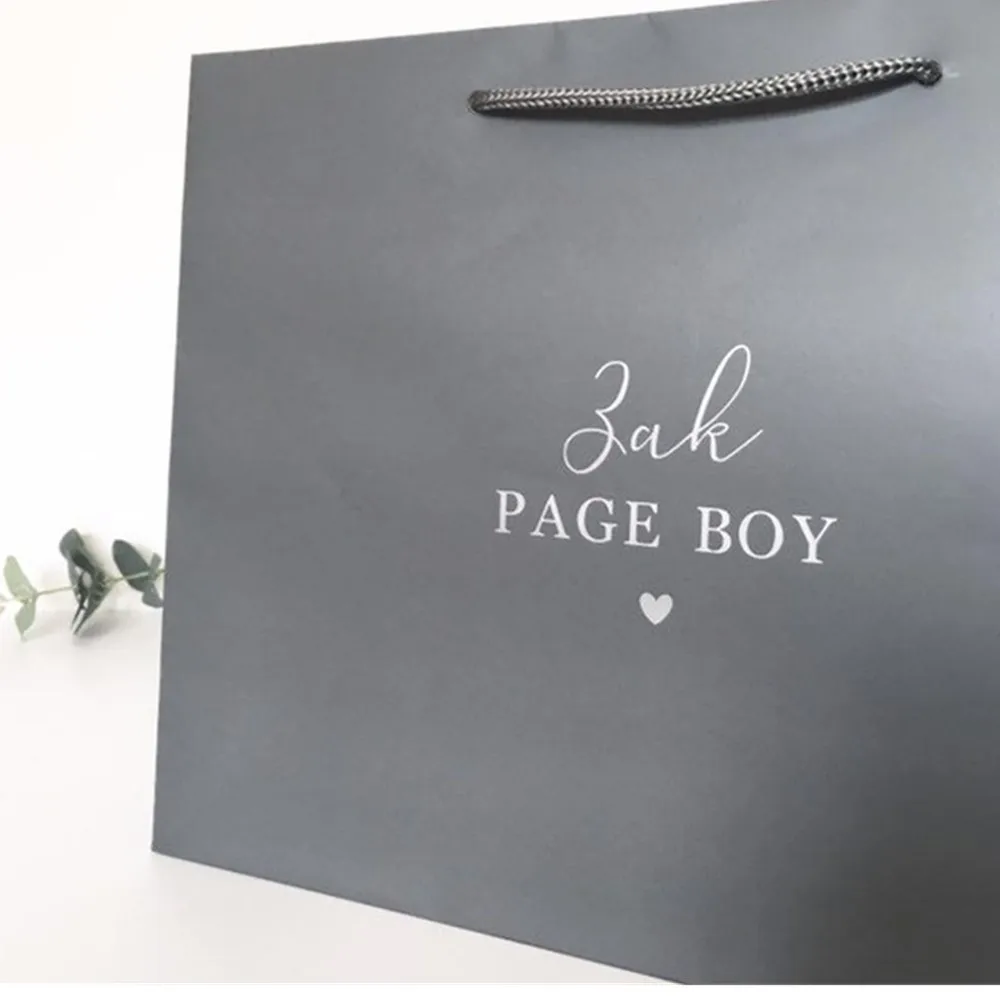 Personalised Grey Matt Gift Bag. Wedding Gift Bag.cutom Groom, Best Man, Groomsman,  Page Boy. Bridal Party, Bridesmaid Gift Bag