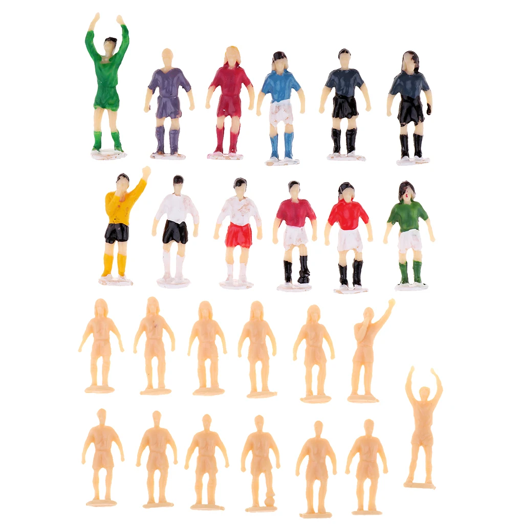 12Pcs 1/87 Scale Miniature Soccer Football Player Figure People Figurine HO OO Layout Scenery