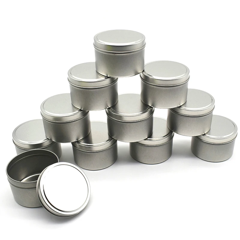 Hot Candle Jar Container with Lid Bulk Wholesale Round Silver Gold Black Empty Storage Box Tins for DIY Skin Care Beauty Samples
