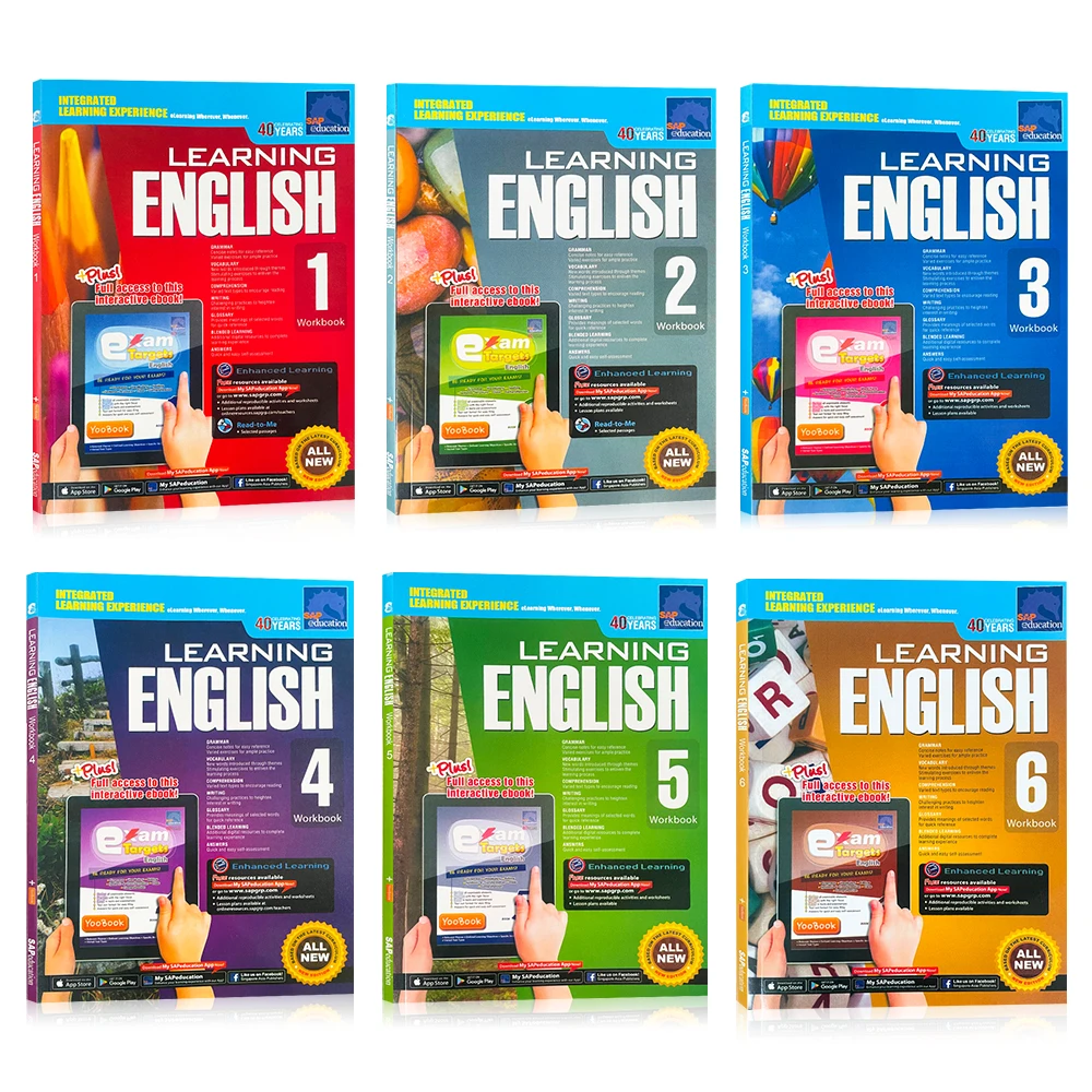 6 Books/Set SAP Education 1- 6 Grade children Learn English Workbook kids homeschool Books Singapore Primary School writing book