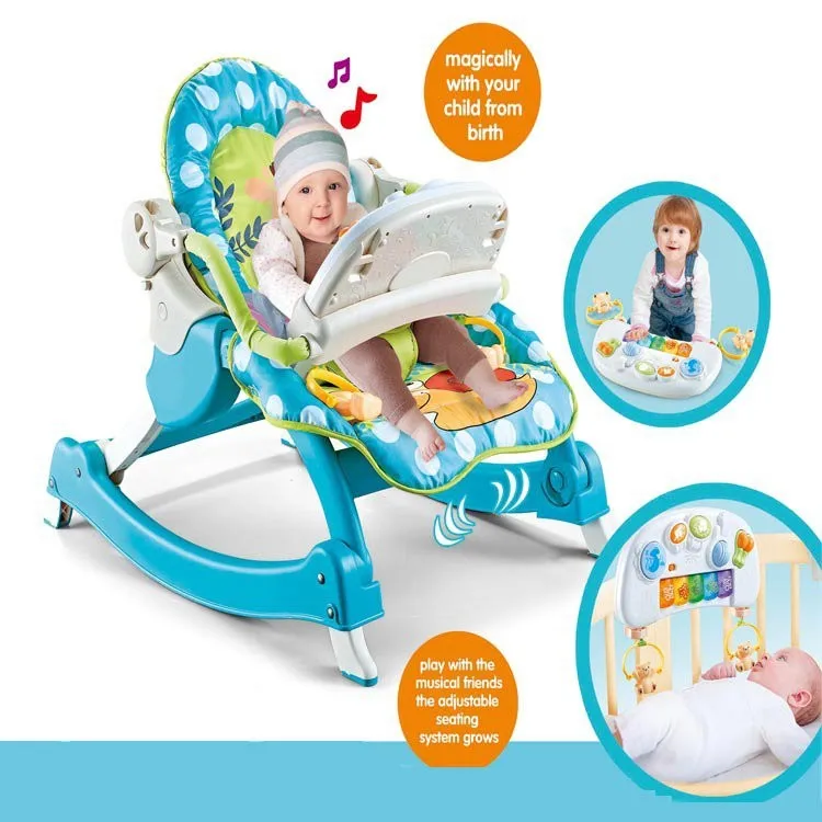 Cadeira de balanço para crianças recém-nascidas, Baby Trollers, Confortável Música Dormir Brinquedos, Carga Interna de 15kg, 84x51x78cm, 0 a 36 Meses