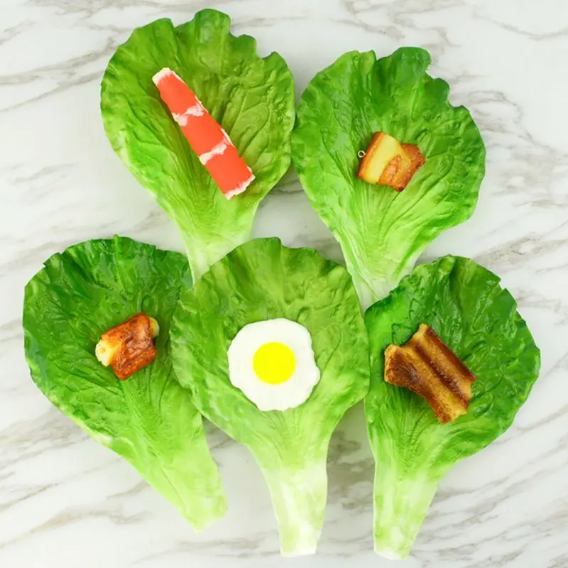 5 stücke Künstliche Gemüse Salat Blätter Simulation Gefälschte Lebensechte Für Home Party Küche Festival Dekoration H55E