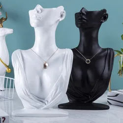 Top Selling L/M/S 3 Size Resin Medium Side Portrait Model Earrings Necklace Jewelry Display Stand Necklace Display Props