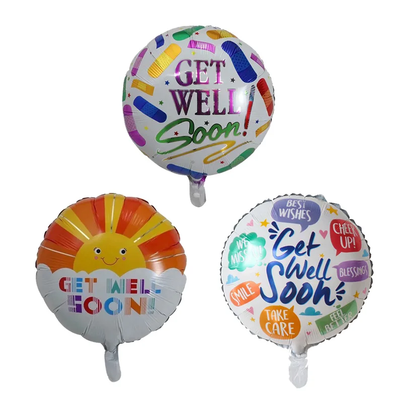 10 pezzi 18 pollici guarisci presto palloncini Foil auguri palloncino ad elio per compleanno matrimonio decorazioni per la benedizione del paziente