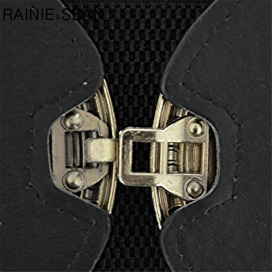 RAINIE SEAN – ceinture large en strass pour femme, Corset élastique noir à la mode pour robe de mariage