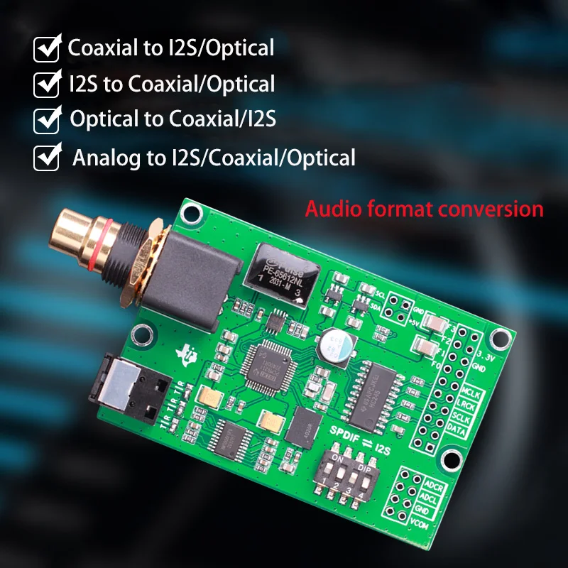 I2S IIS scheda di commutazione di conversione del segnale Audio analogico coassiale ottico per interfaccia digitale USB italiana Amanero