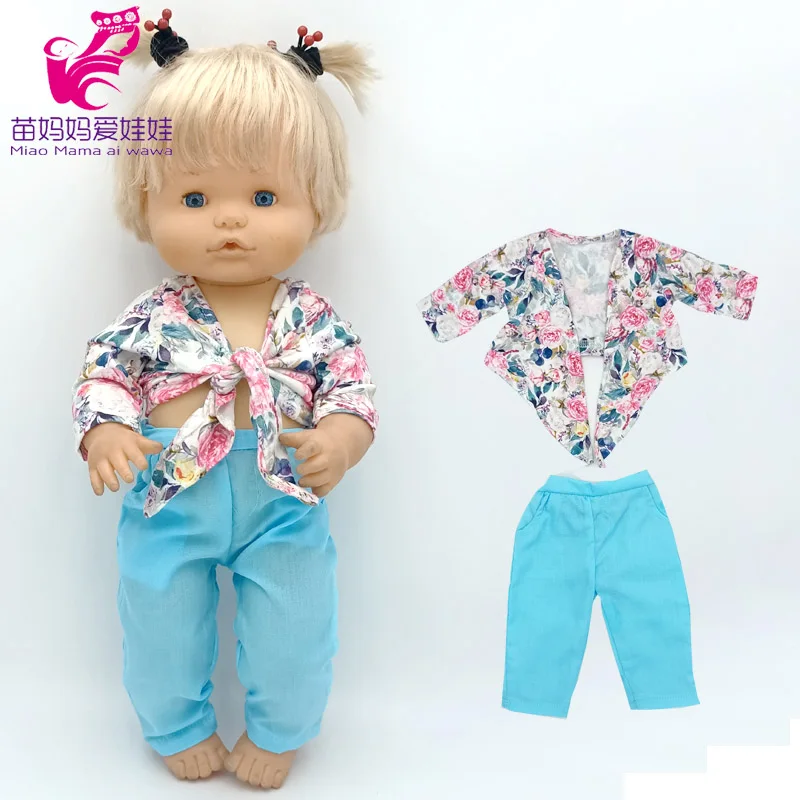 Fit 38 Cm Nenuco Doll Clothes Blue Coat Shirt Pants Ropa Y Su Hermanita Reborn Baby Doll Costumes Kids Gifts