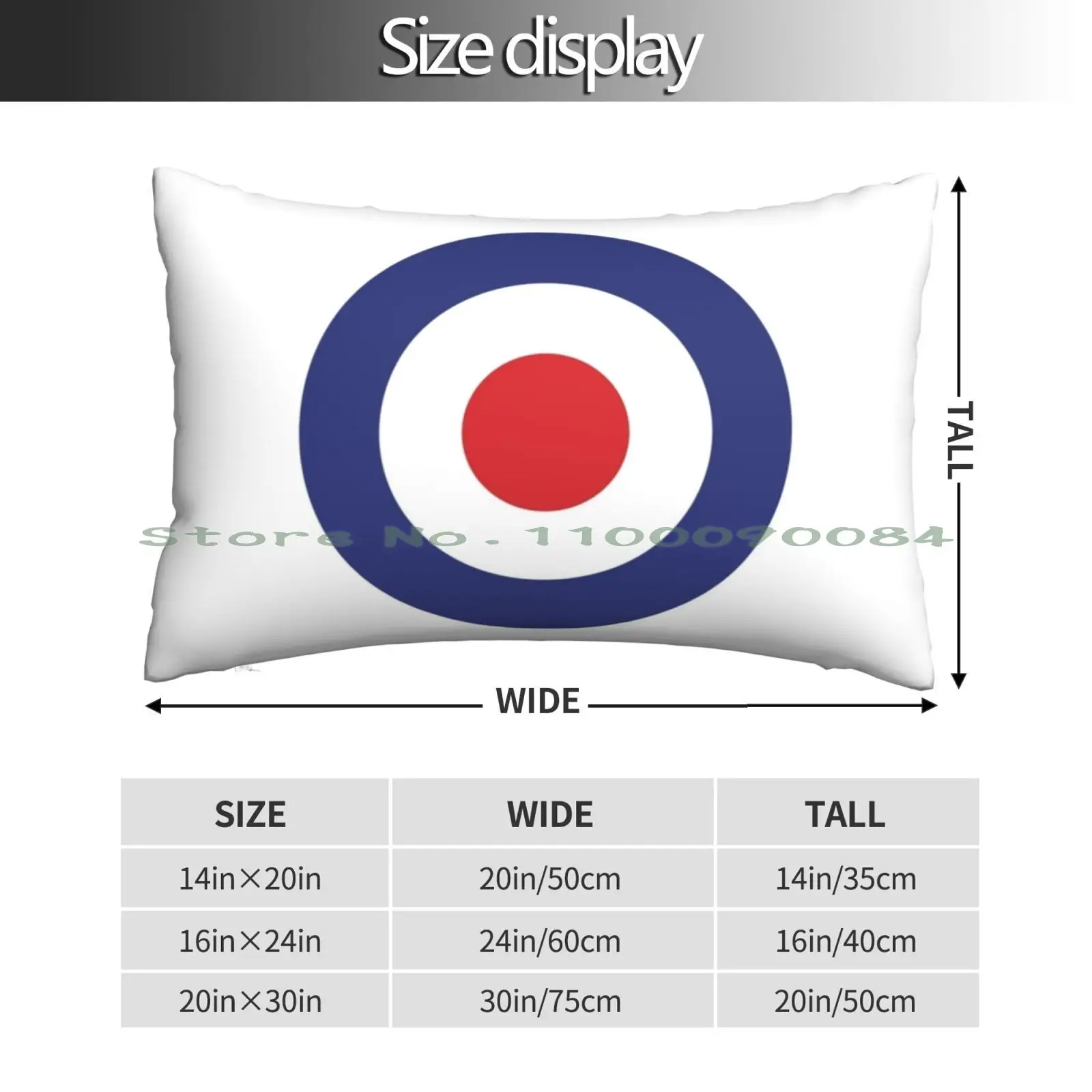 Raf Type D-Mod Target Logo Pillow Case 20x30 50*75 Sofa Bedroom Type D Royal Air Force Mod Target Logo Circle Vintage