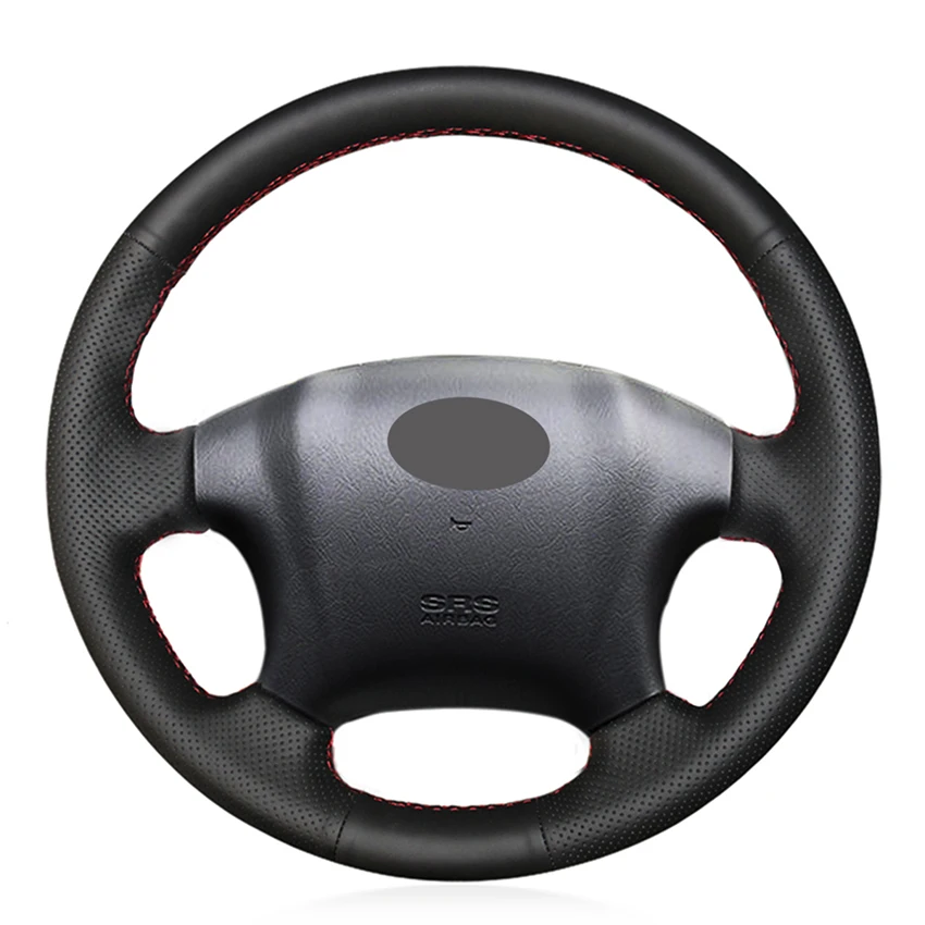 Hand-stitched Black Leather Car Steering Wheel Cover for Hyundai Tucson 2004 2005 2006 2007 2008 2009 2010