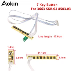 Universal 7 keys Keyboard Plate LCD TV Accordance Keypad with IR For v59 v29 v56 3463A 3663 SKR.03 8503.03 QT526C Key Button