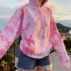 Rainbow Hoodies Women Sweatshirt Oversize Tie Dye Hoodie Streetwear Pullover Spring Autumn Casual Women Sweatshirts Hoddies Tops