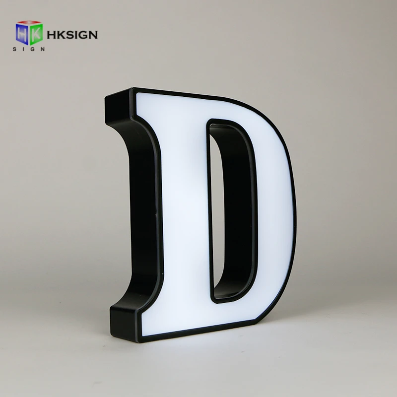 

3D House Number Stainless Steel Side LED Acrylic Frontlit Sign Letters For Store Name Advertising Display