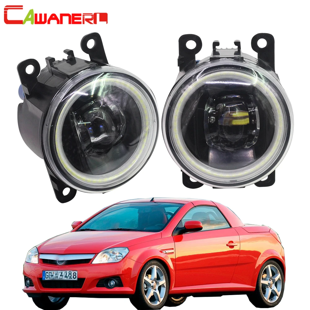 Cawanerl For Opel Tigra TwinTop Convertible 2004 2005 2006 Car 4000LM LED Fog Light Angel Eye Daytime Running Light DRL 12V