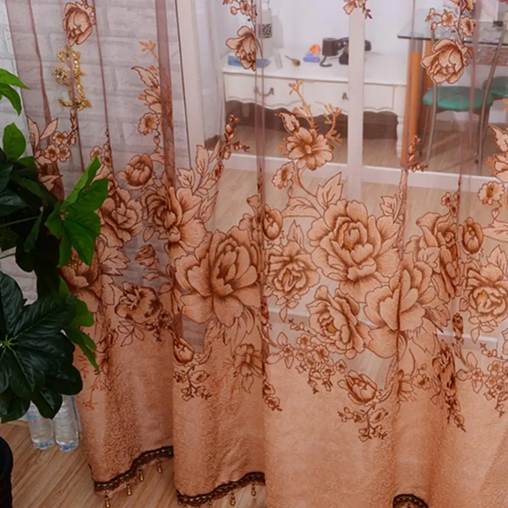 [Only One Piece Not a Pair] Tulle Curtains Bedroom Balcony Living Room Blackout Curtains Decorative Kitchen Curtains Decorative