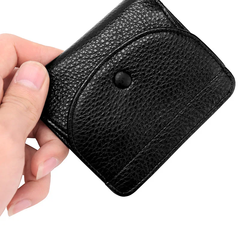 T195 Neat Girl Billfold Coin Organizer Lady Cowhide Small Handbag Top Layer Cow Leather Card Holder Bag Wallet Clutch Flap Purse