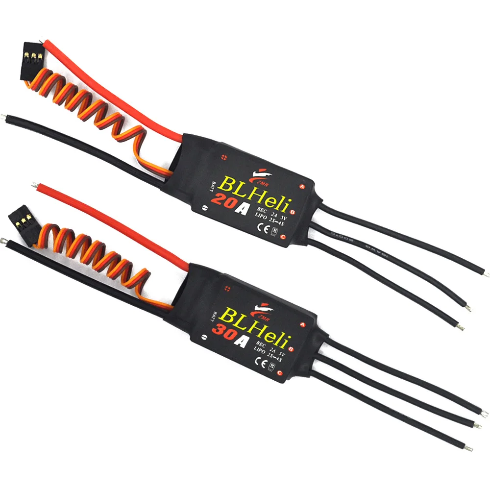 RC BLHeli 12A 20A 30A 40A 50A 60A 80A 2-6S Lipo Battery 3A/5V BEC Output ESC For Quadcopter Aircraft Fixed Wing Multi-axis Drone