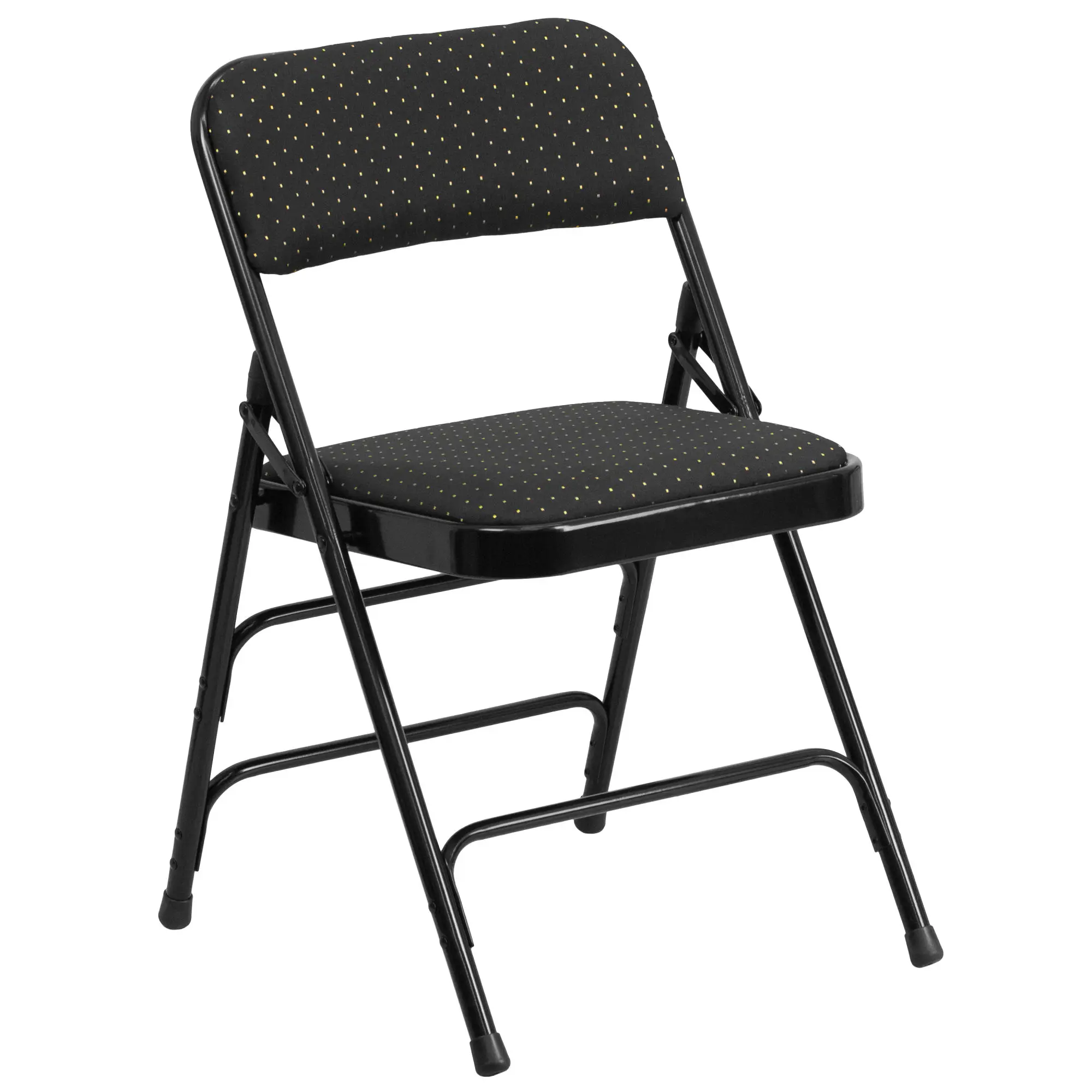 HERCULES Series Curved Triple Braced & Double Hinged Fabric Upholstered Metal Folding Chair[US-W]