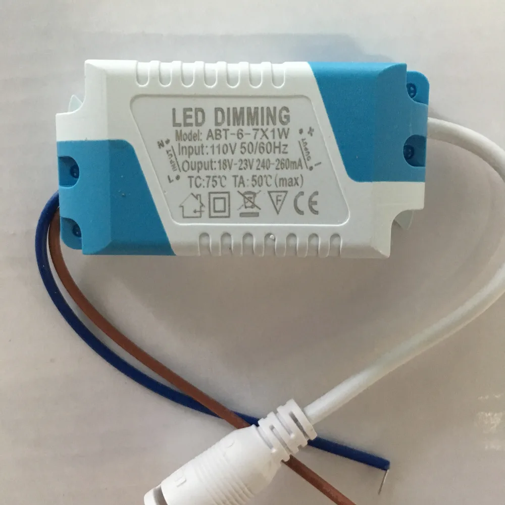 Dimmer Driver 6-7x1W DC 18-23V 240-260mA 6W-7W corrente costante AC 110 / 220V per lampada LED dimmerabile/luce pannello