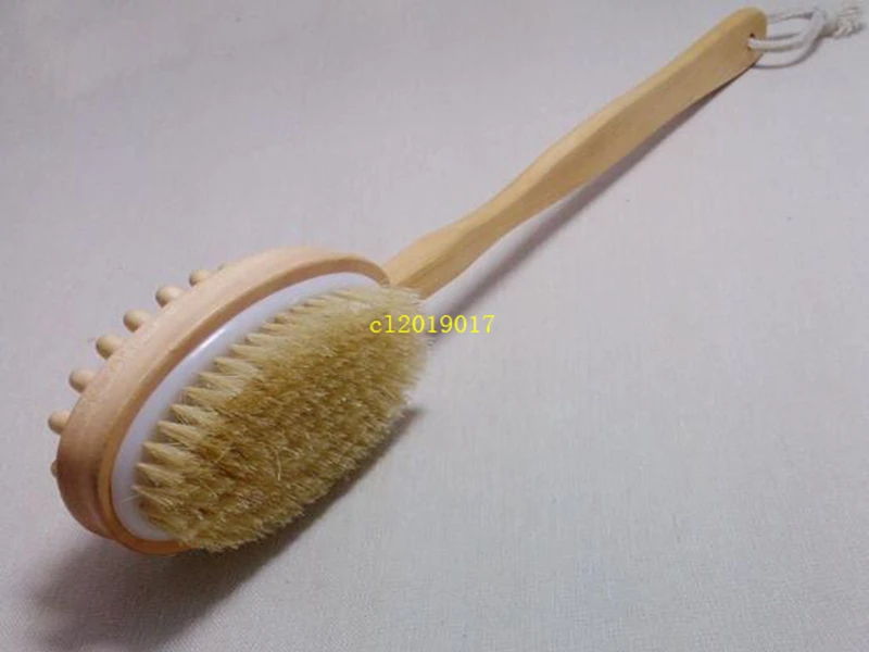 Long handle rubbing bath brush multi-functional anti-skid massage bristle double-sided bath brush