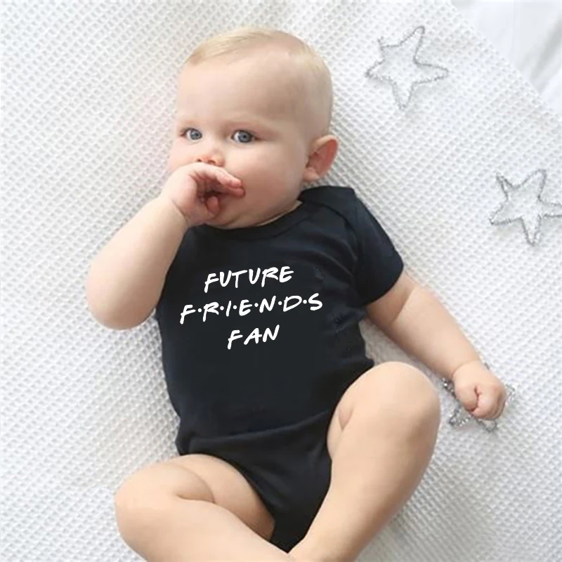 Tương Lai Bạn Bè Quạt Bodysuit Cho Bé Ngộ Nghĩnh Sơ Sinh Bé Trai Bé Gái Cotton Tay Ngắn Áo Liền Quần Cổ Tròn Trẻ Sơ Sinh Mùa Hè Quần Áo