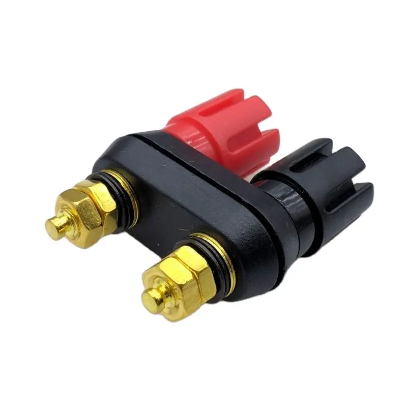 Double Output Terminal 4mm Banana Socket Red And Black Gold-Plated For Power Amplifier Speaker