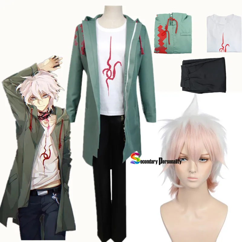 

New Anime Danganronpa 2 Nagito Komaeda-Anime Cosplay Costume Jacket T-shirt Set Men's and Women's Halloween Costume