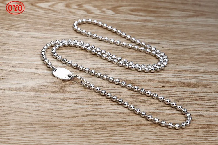 100%S925 pure silver jewelry Kroll cross sweater Necklace 3mm long fashion all-match Silver Necklace