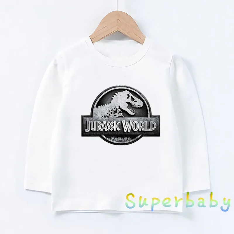 Jurassic Park World Dinosaur Graphic Kids T-Shirts Casual Boys Clothes Baby Girls Long Sleeve Tshirt Spring Autumn Children Tops