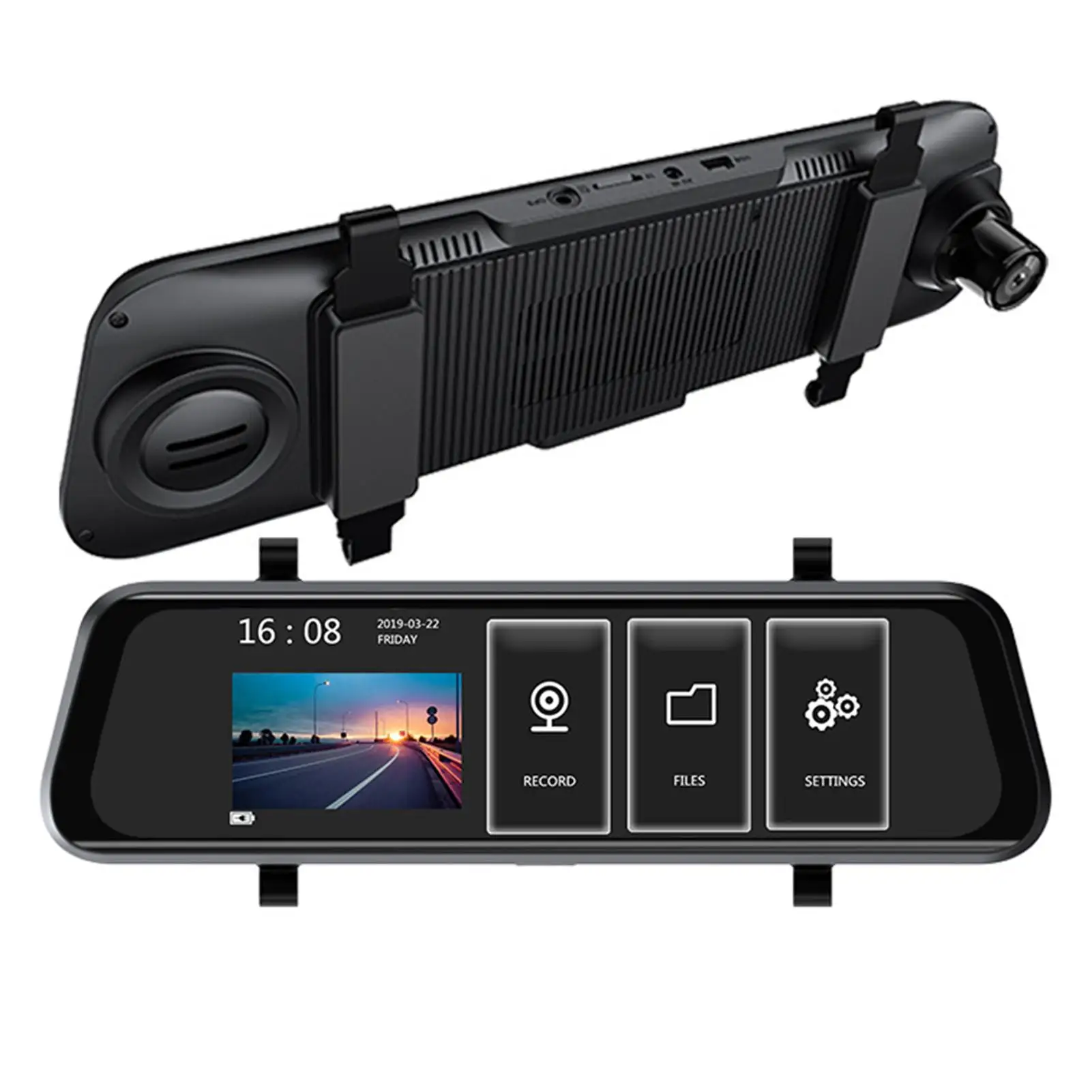 

T1002 10 Inch Dual Lens Touch Screen Multifunctional Streaming Media Dash Cam Car DVR HD Video Recorder Navigation Registrator