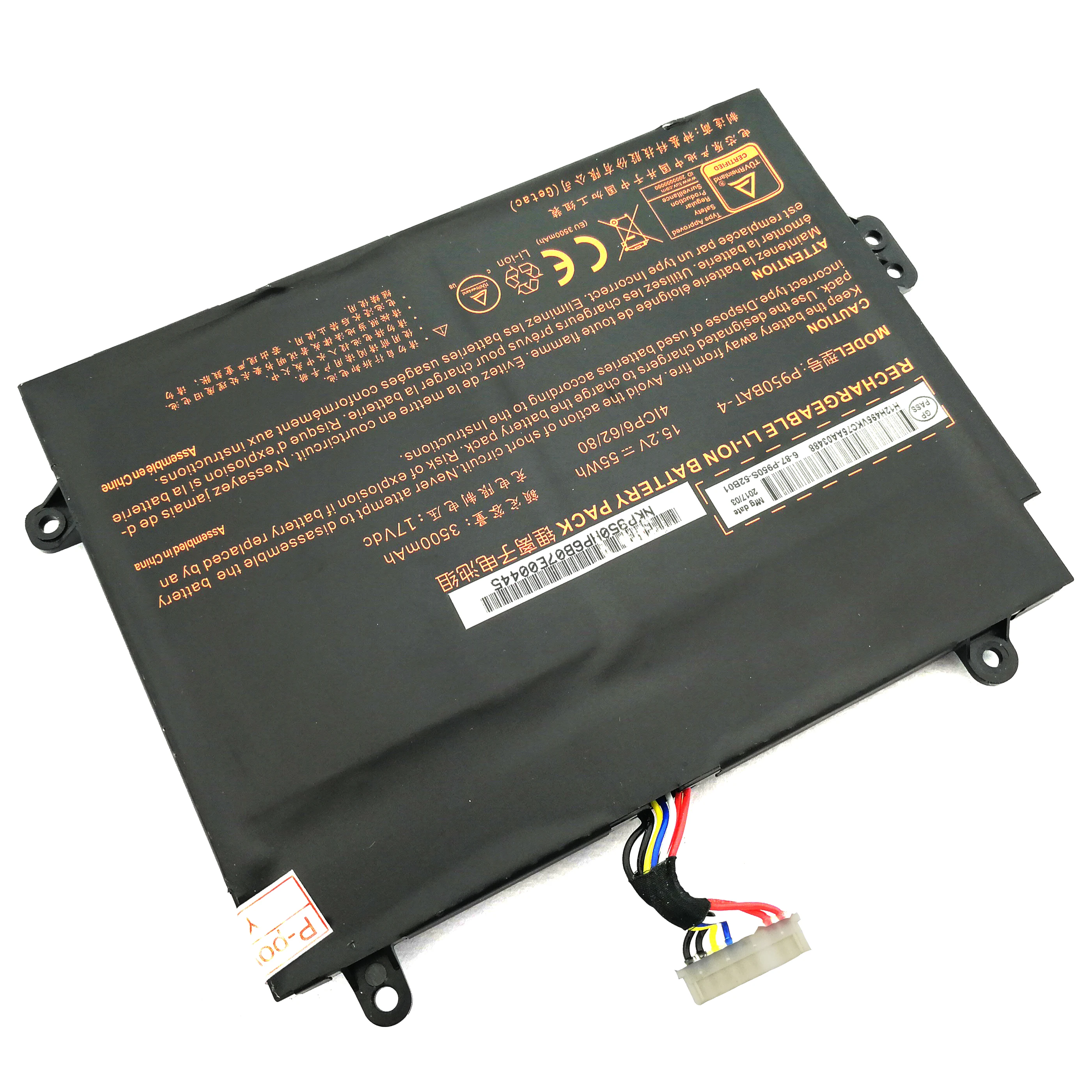 Genuine Original 6-87-P950S-52B01 P950BAT-4 Laptop Battery For Clevo P955EP6 P950KP6 P957HR Sager NP8953 NP8955 NP8952 NP8950
