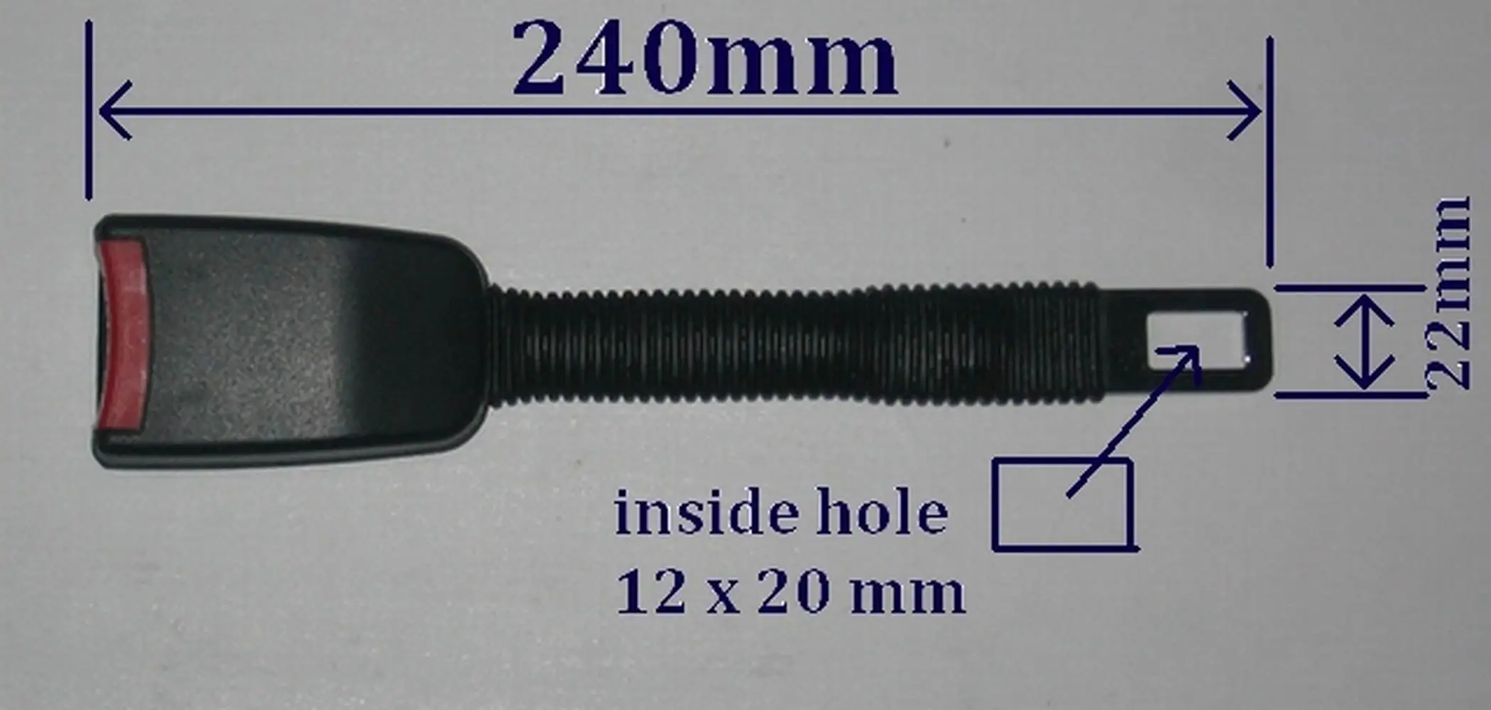 Seat Belt Extender Extension Rigid flexible  Stem For 22mm (7/8inch) Buckle Add 240mm