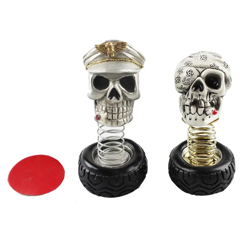 Skull Head Car Decoration Cartoon Appearance Widely Used Ornament Car Doll Car Interior Jewelry Halloween Gift