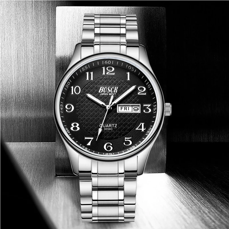 Men\'s Watch Luxury Full Steel Watches Fashion Quartz Wristwatch Waterproof Date Male Clock Relogio Masculino Relojes Para Hombre