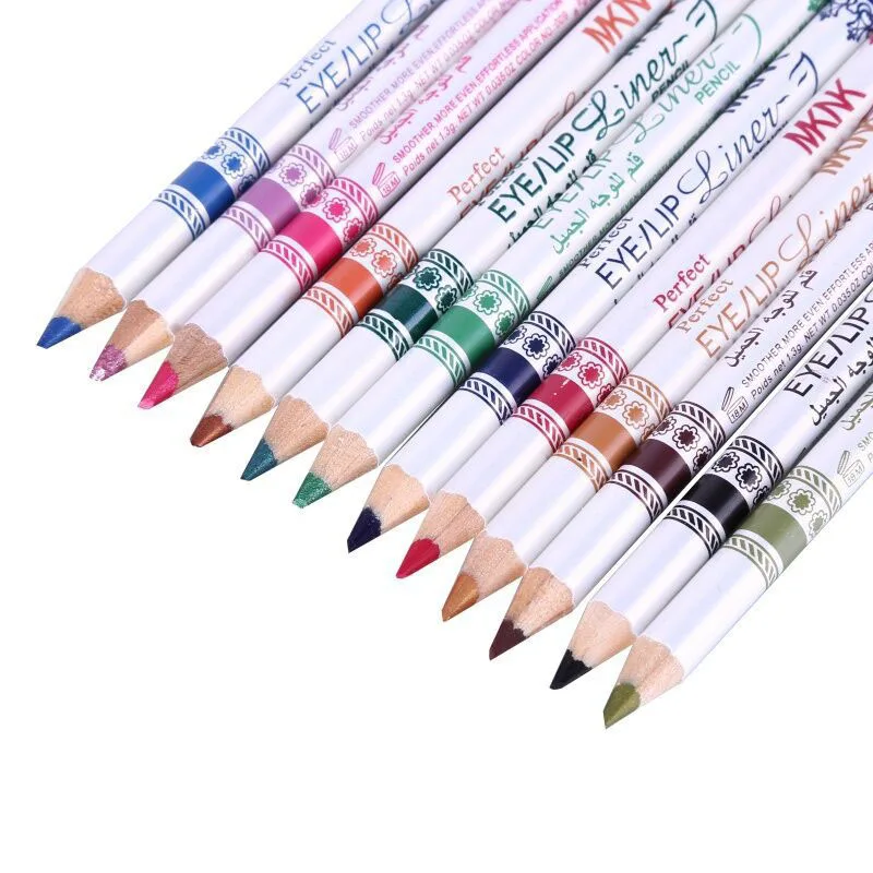 New 12pcs Shimmer Eyeliner Pencil Long Lasting Waterproof Women Colorful Eyebrow Lipliner Pencils Eyes Maquiagem Crayon Eyeliner