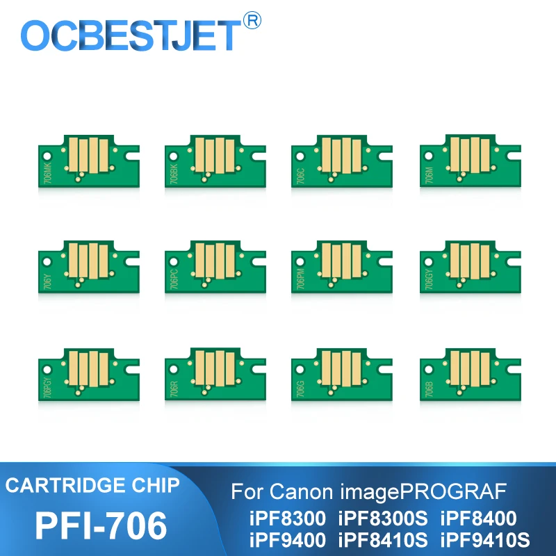 PFI-706 PFI 706 Permanent Cartridge Chip For Canon iPF8300 iPF8300S iPF8400 iPF8400SE iPF9400 iPF9400S iPF8410s iPF9410s Printer