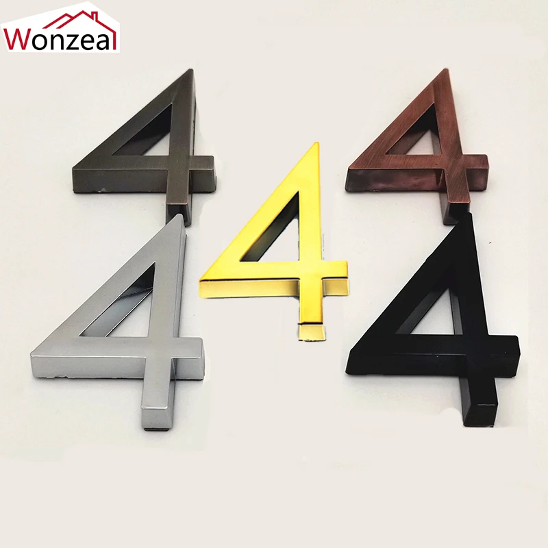 0123456789 Modern Plaque Door Number House Letter Hotel Door Address Digits Sticker Plate Sign ABS Plastic