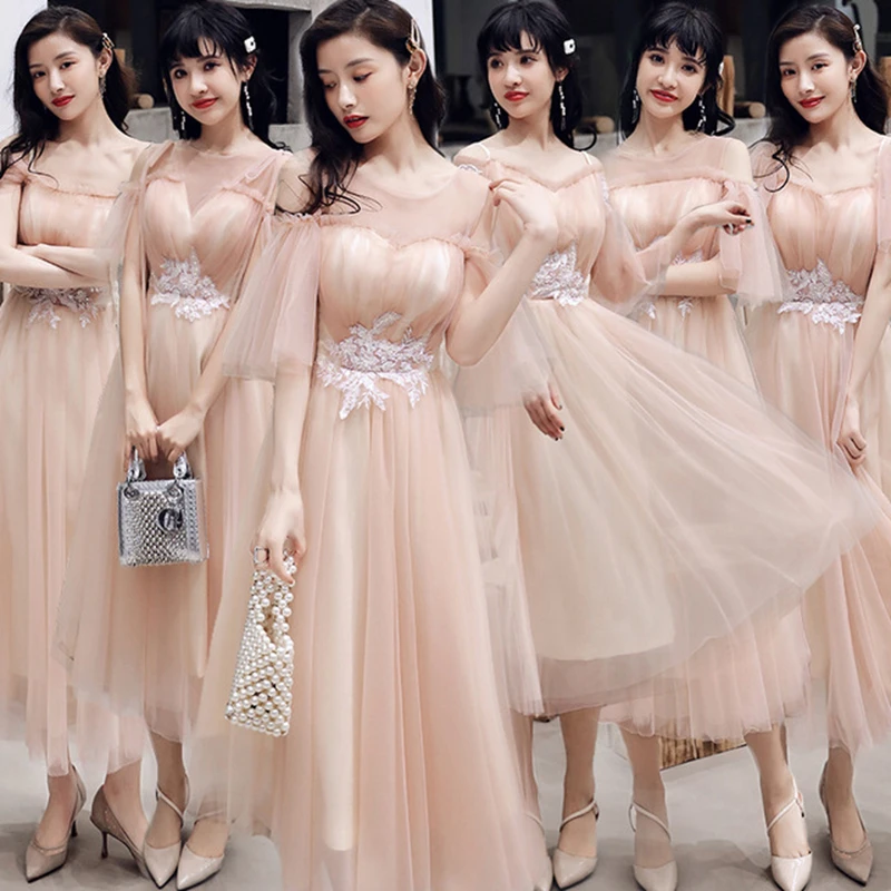 

chinese dress Bridesmaid dress vestidos 2020 sister group girlfriends wedding long graduation evening dress women party dress