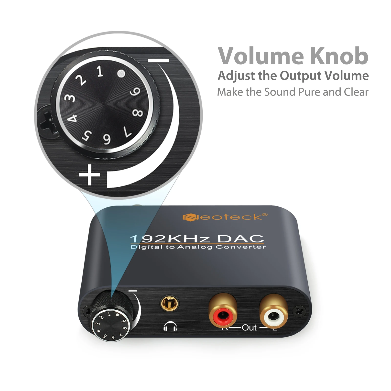 Neoteck alluminio nero grigio convertitore DAC adattatore digitale/analogico Toslink ottico coassiale a Stereo L/R RCA 3.5mm Jack DAC