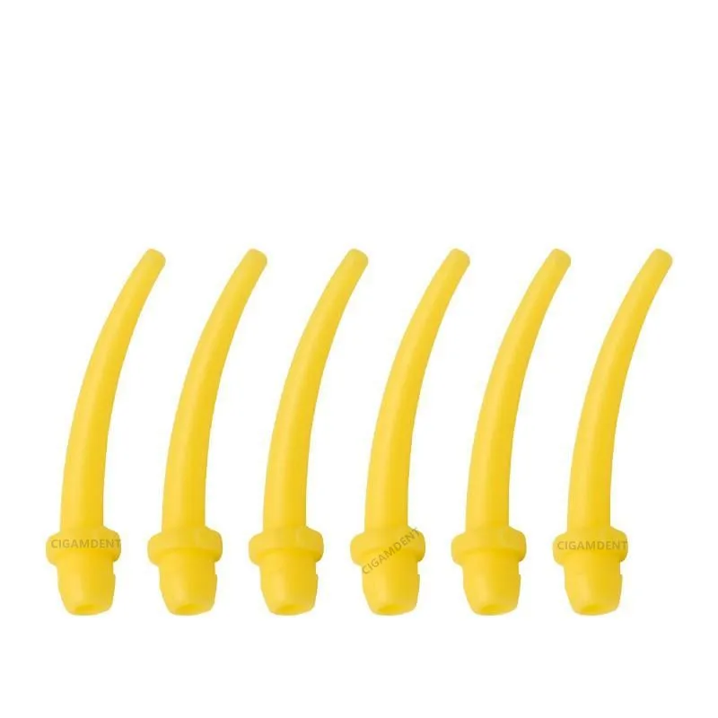 Dental Silicone Impression Material Light Body Disposable Impression Mixing Tips Tubes Yellow Intraoral Tip Putty