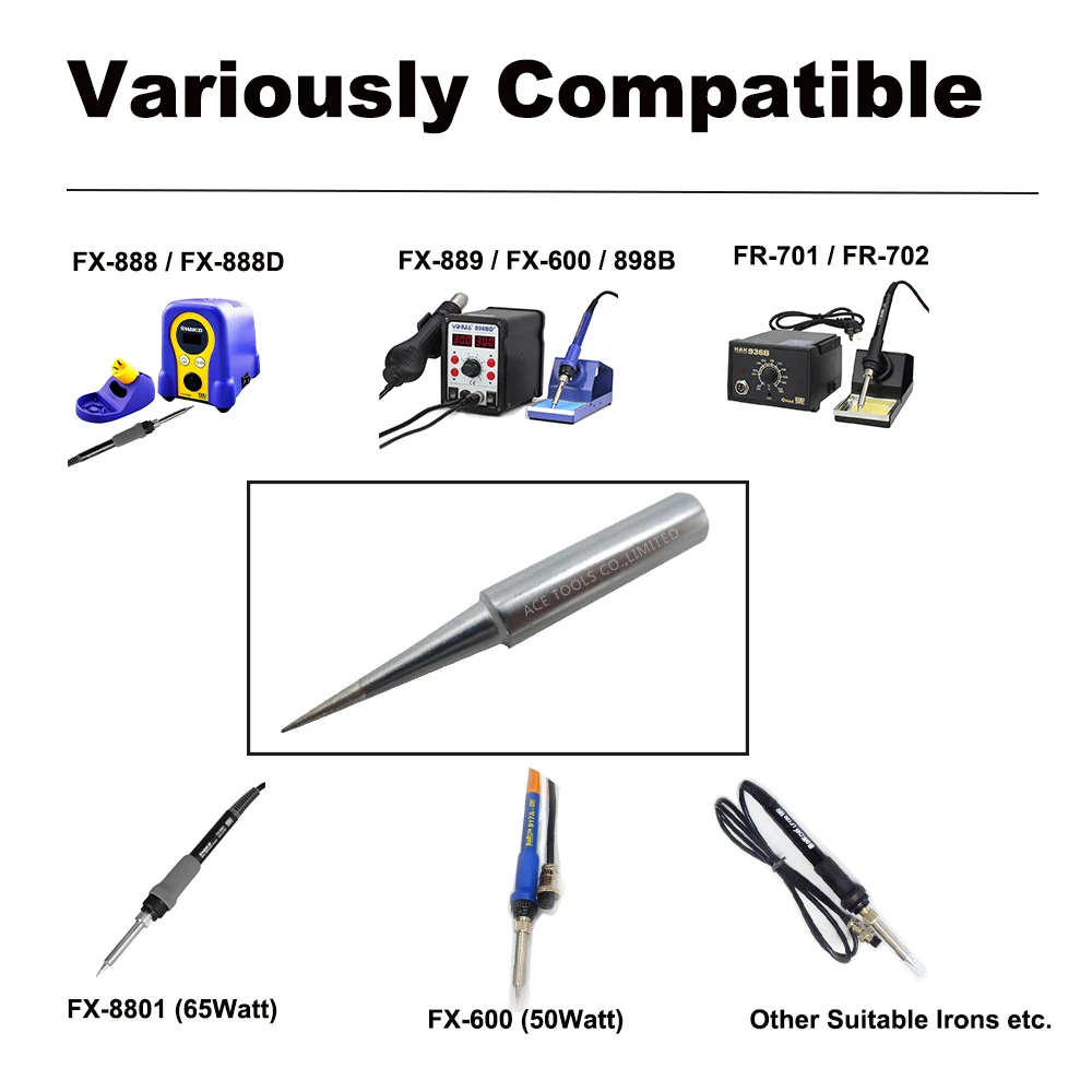 Ponta de solda T18-BL cônica 0.2mm 0.008 "fit hakko FX-888 FX-888D FX-8801 FX-600 sem chumbo ferro bit bico lápis de soldagem